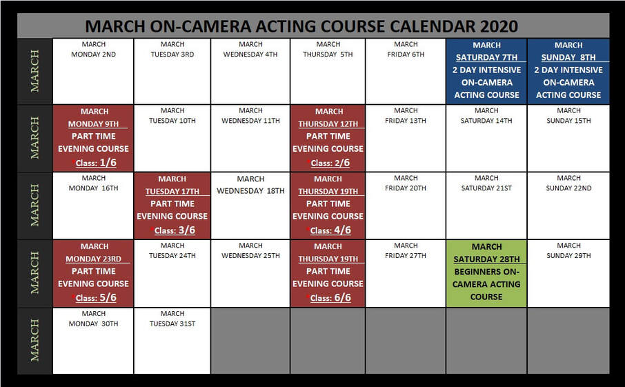 LCA I Calendar of courses LIGHTS, CAMERA, ACTION! PROFESSIONAL ON